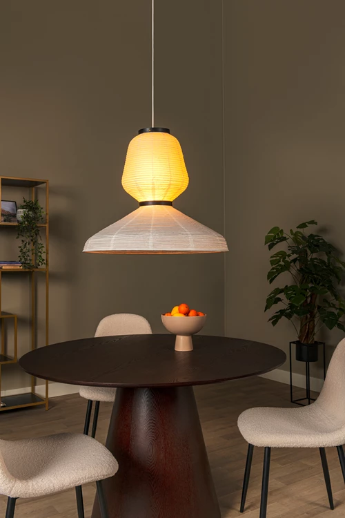 Lucide KEENU - Pendant light - Ø 67 cm - 1xE27 - White - Essential - atmosphere 1